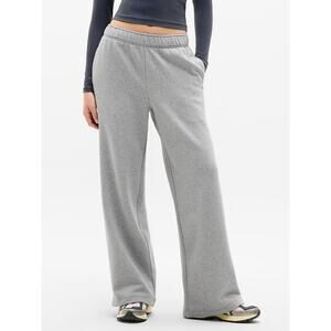 Athleta Forever Fleece Wide Leg Grey Heather NWT Medium Oversized fit